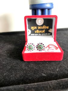 Colorfull Diamond Toerings Pure Silver (Wt:5.600gm