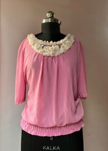Pink Ruffled Top