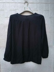 Korean Pinterest Black Cute Button-Up Top