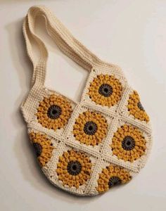 Crochet Sunflower Handbag