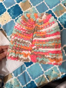 Unused Cozy Multicolor Knit Beanie Hat
