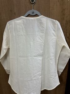 Elegant White Embroidered Kurta Top