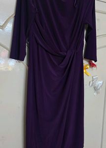 Elegant Purple Draped Dress - Romans UK