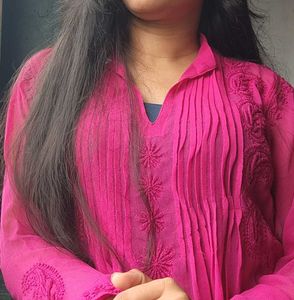 Beautiful Pink Chikankari Kurta