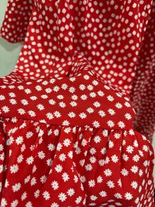 Red &amp; White Off-Shoulder Dress