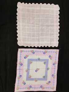 Vintage Rose &amp; Plaid Handkerchief Set combo