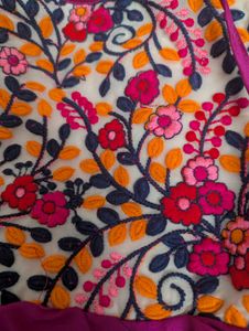 Pink And blue dhoti set