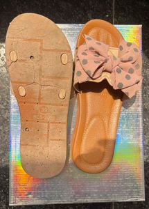 Cute Polka Dot Bow Slide Sandals