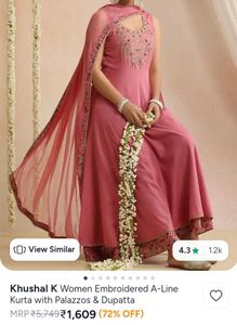 Elegant Pink Embroidered Kurta Set