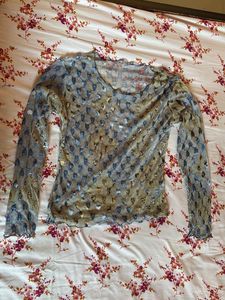 Sheer Floral Long Sleeve Top