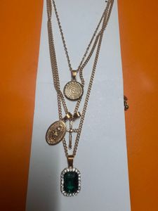 Layered Religious Pendant Necklace