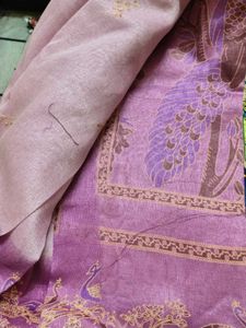 Elegant Purple Saree with Peacock Design