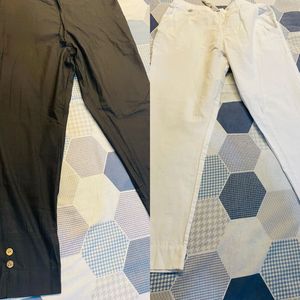 combo of 2 Black &amp; White Pants Set
