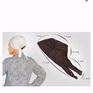 Sedra Women's Cotton Solid Underscarf Black Cap Hi
