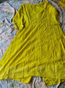 Yellow Anarkali Kurta Set with Dupatta