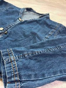 Blue Denim Cropped Jacket