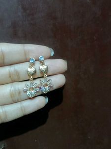 Korean sparkling Heart Dangle Earrings