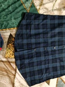 Men's Blue Plaid Casual Shirt