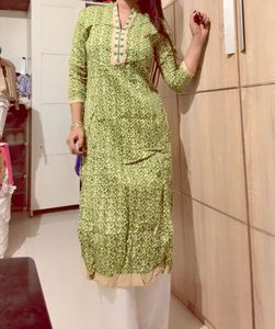 Green Floral Kurta