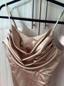 Satin Cowl Neck Mini Dress
