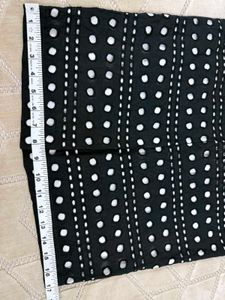 Chic Black Eyelet Midi Skirt