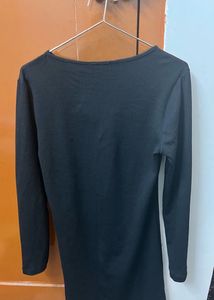 Chic Black Cutout Long Sleeve Dress