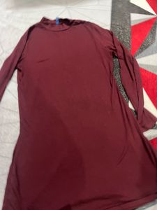 Maroon Long Sleeve Tunic Top