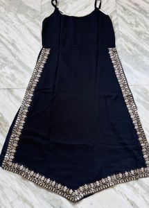 Elegant Black Kurta Set with Gold Embroidery