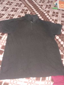 Black High Neck Tee