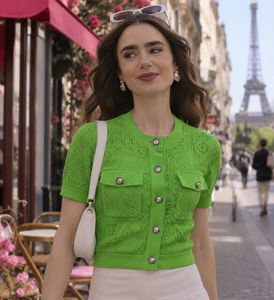 Emily in Paris Coded Green Top