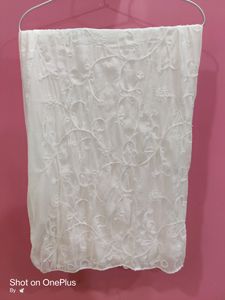 White Embroidery Chiffon Dupatta