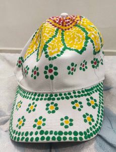 Hand-Painted Floral Cap