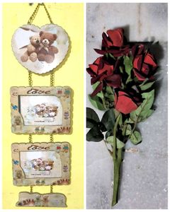 Combo Of Wall Hanging Photo Frame n Flowers Bunch