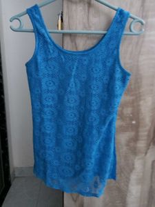Blue Lace Tank Top