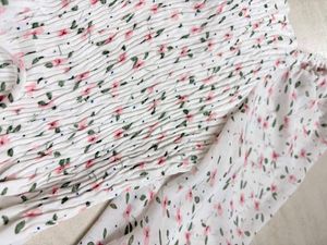 Floral Smocked Crop Top with Puff Sleeves