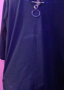 Black Tunic Top with Ring Detail