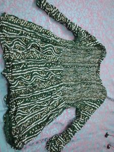 Green Bandhani Print Kurta
