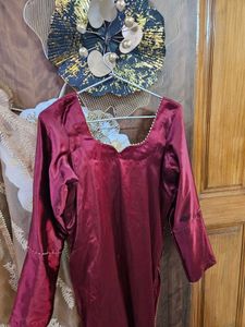 Beautiful Satin Maroon Suit