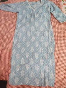Light Blue Printed Kurta M size