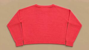 CORAL PINK TEXTURED KNIT SWEATER