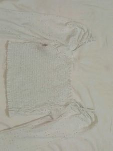 White Crop Top With Beautiful Sleeve Design😌