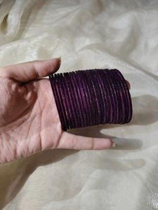Velvet Purple Bangles Set | Festive Ethnic Stack