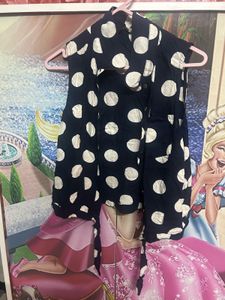 Navy Blue Polka Dot Sleeveless Top
