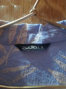 Zudio Light Blue Leaf Print Button-Up Shirt