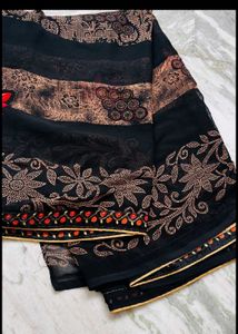 black saree with blouse