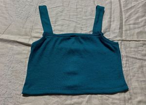 Teal Cropped Tank Top
