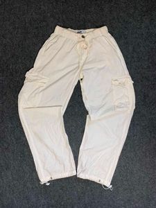 Y2K Stylish Cream Cargo Pants