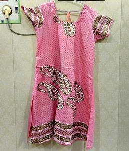 Pink Kurta with Paisley Print