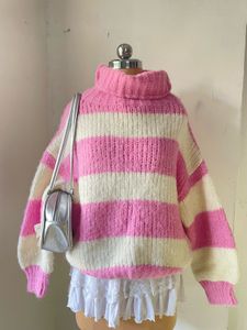 Striped Pink Knit Sweater