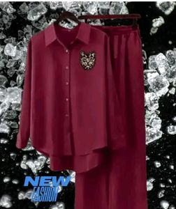 New chic burgendy Cor-ed set